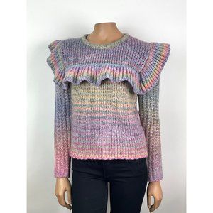 LoveShackFancy Yumi Pullover Sweater in Rainbow Ombre